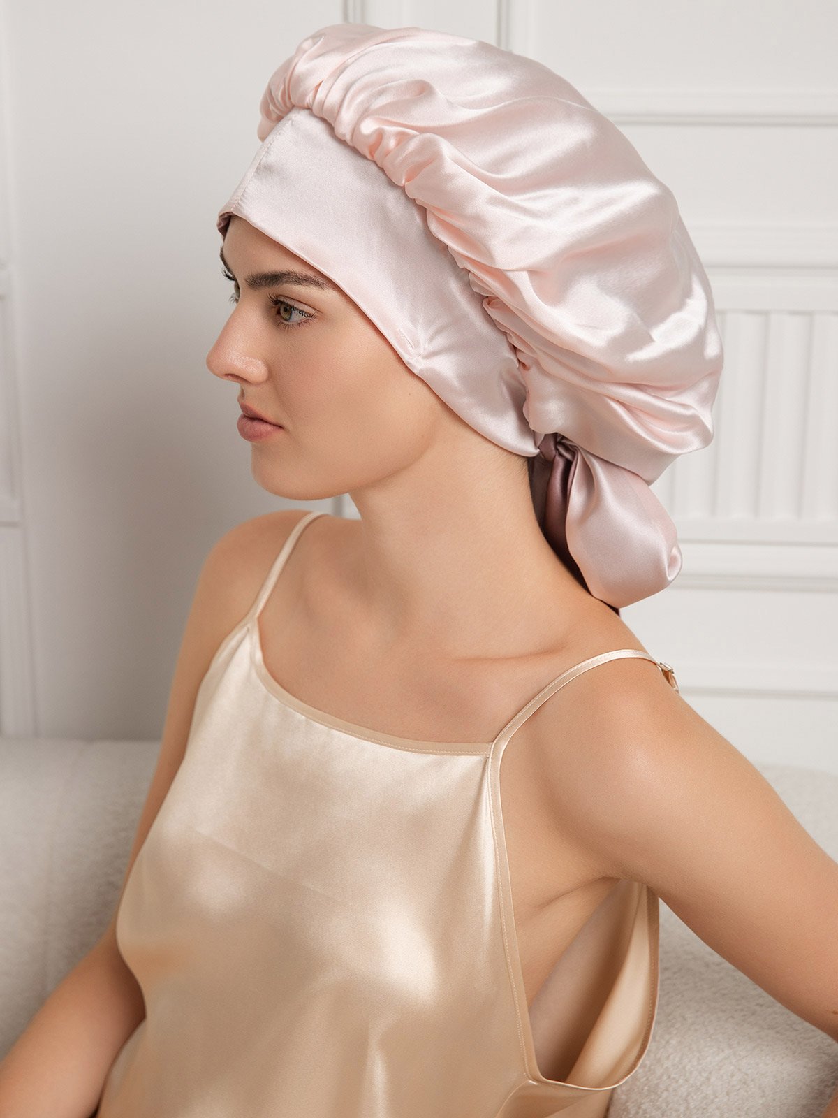 [Pale Mauve] SilkSilky-CA Pure Silk Sleep Cap 008
