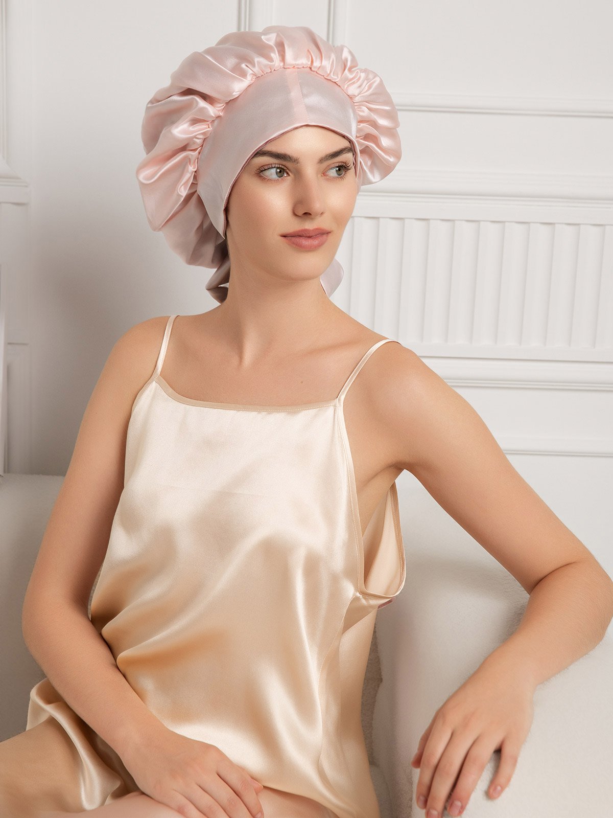 [Pale Mauve] SilkSilky-CA Pure Silk Sleep Cap 009