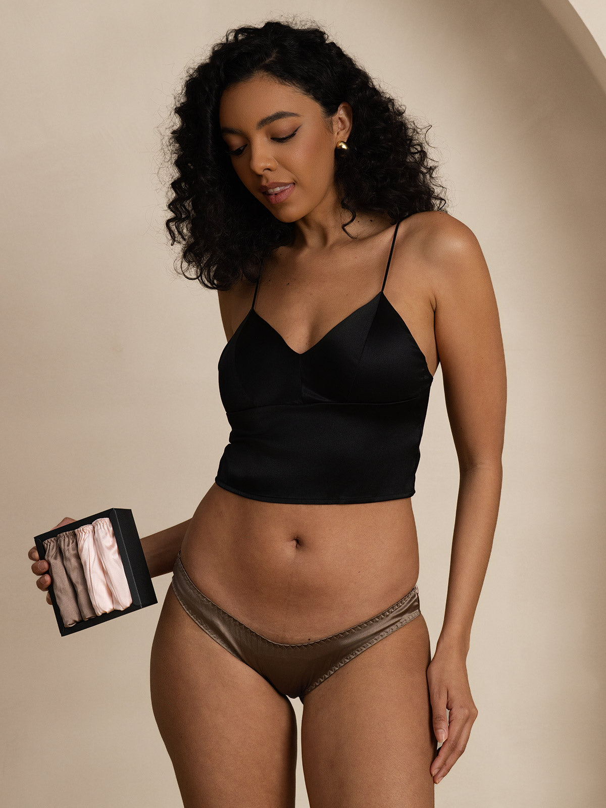 [Pink+Khaki] SilkSilky-CA Silk Knitted Panty 006