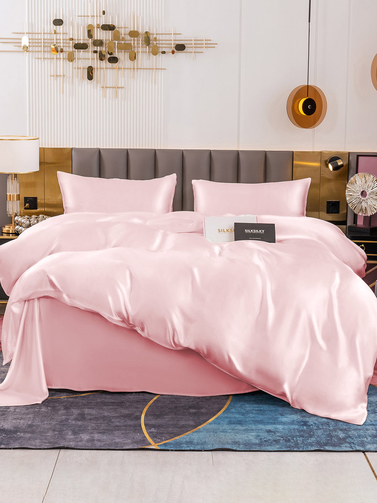 [Pink] SilkSilky-CA 19Momme Pure Silk Bedding Set 002