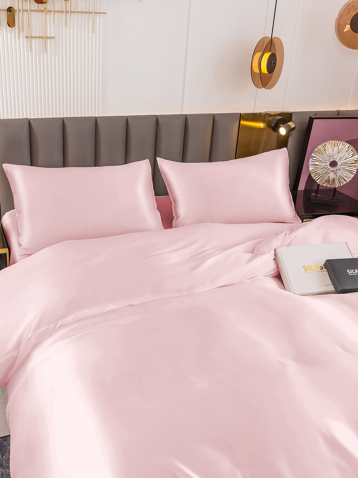 [Pink] SilkSilky-CA 19Momme Pure Silk Bedding Set 003