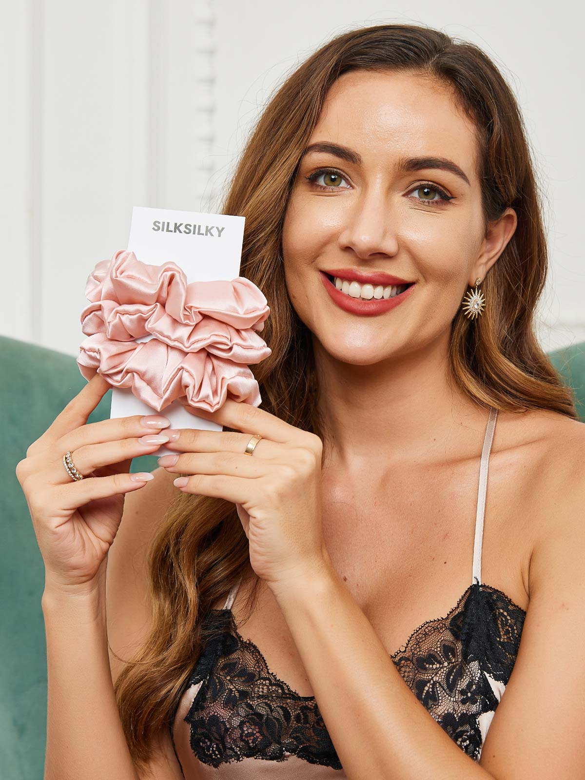 [Pink] SilkSilky-CA 19Momme Pure Silk Scrunchie 005
