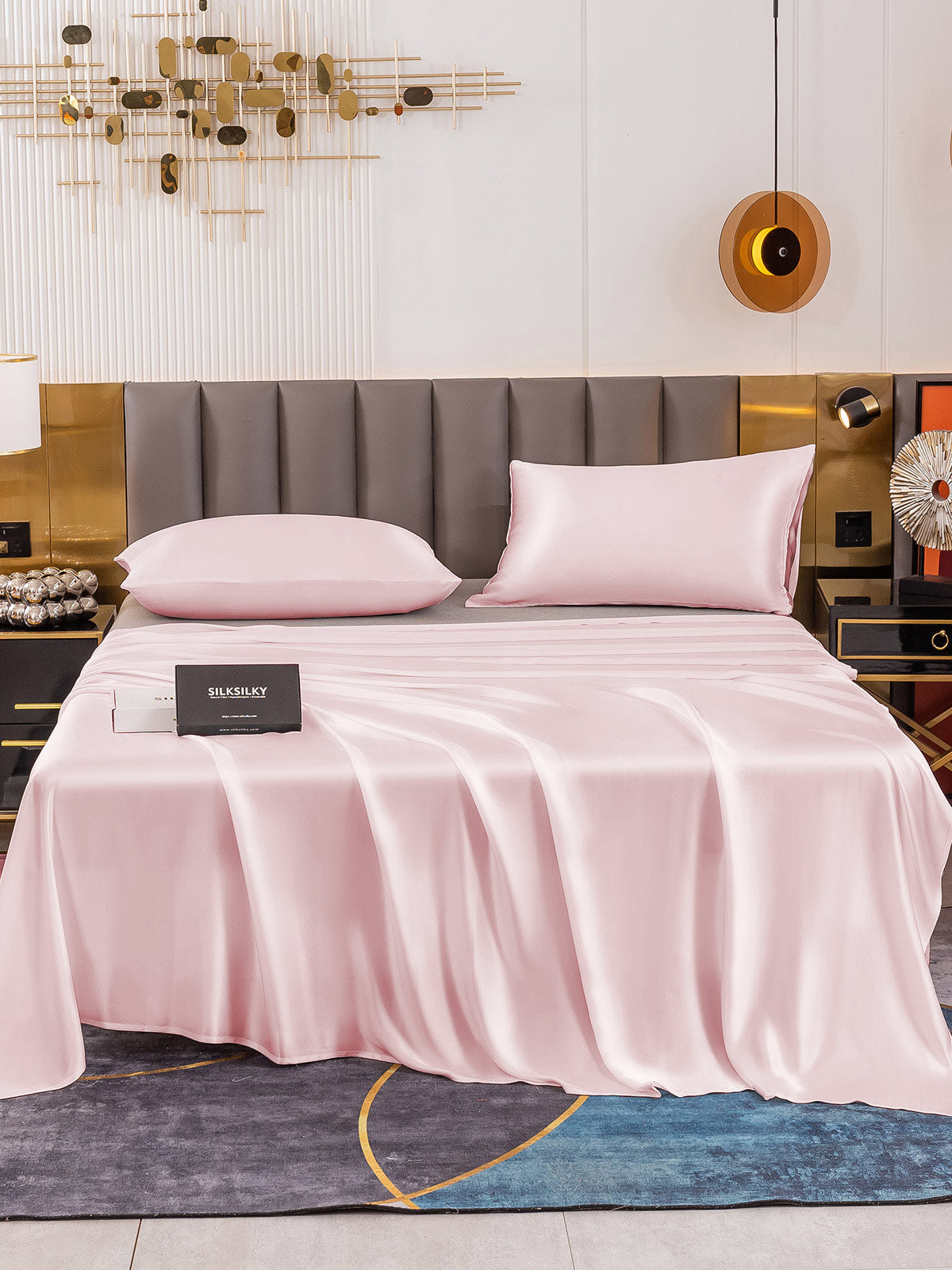 [Pink] SilkSilky-CA 19Momme Pure Silk Sheet 002