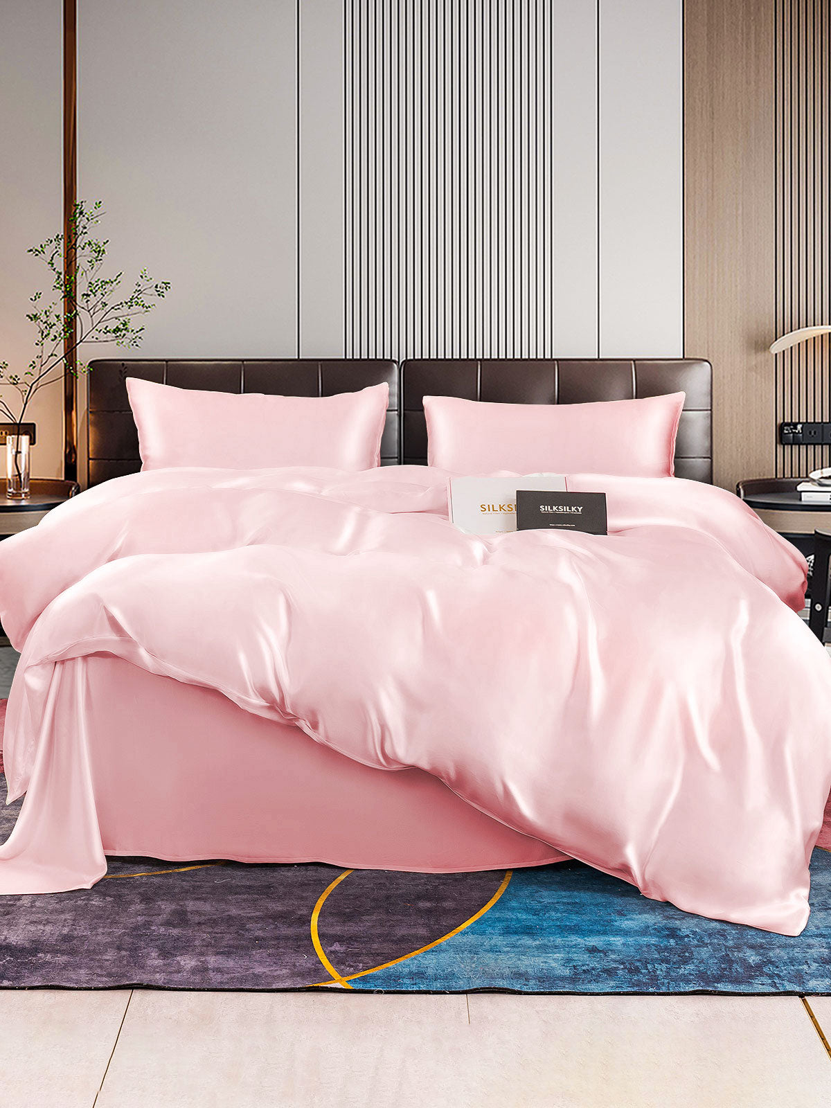 [Pink] SilkSilky-CA 22Momme Pure Silk Bedding Set 005