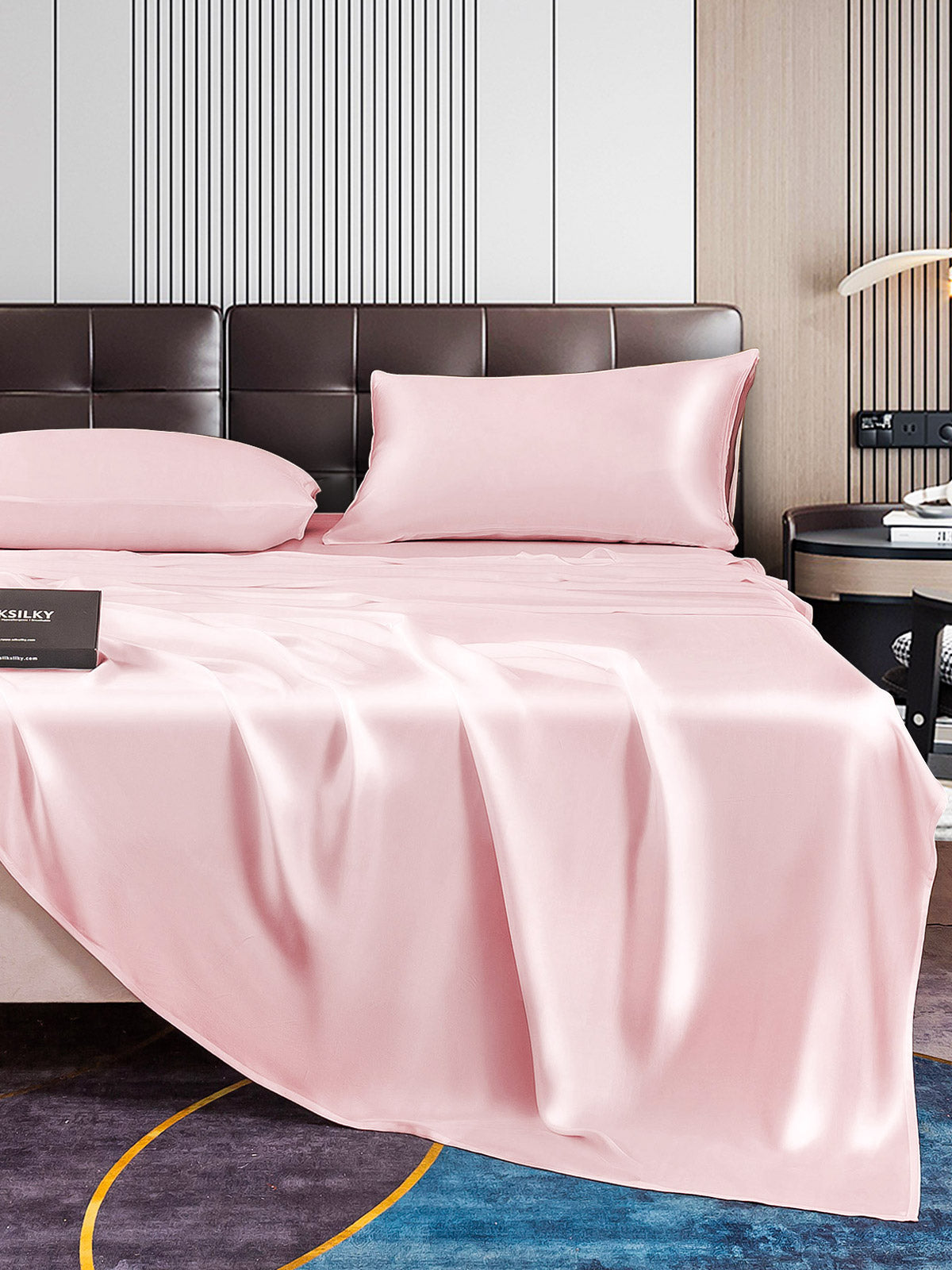[Pink] SilkSilky-CA 22Momme Pure Silk Bedding Set 006