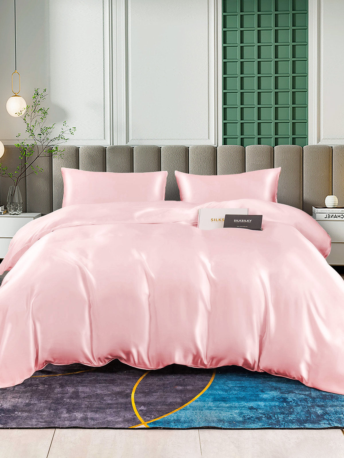 [Pink] SilkSilky-CA 25Momme Pure Silk Bedding Set 001