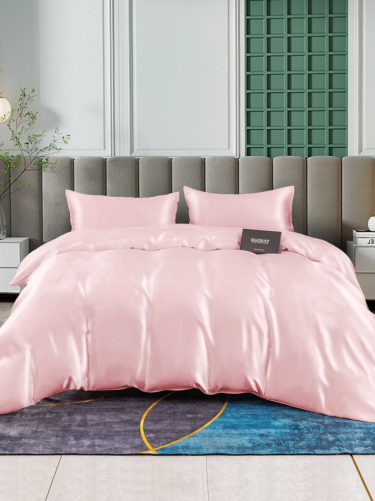 [Pink] SilkSilky-CA 25Momme Pure Silk Bedding Set 002