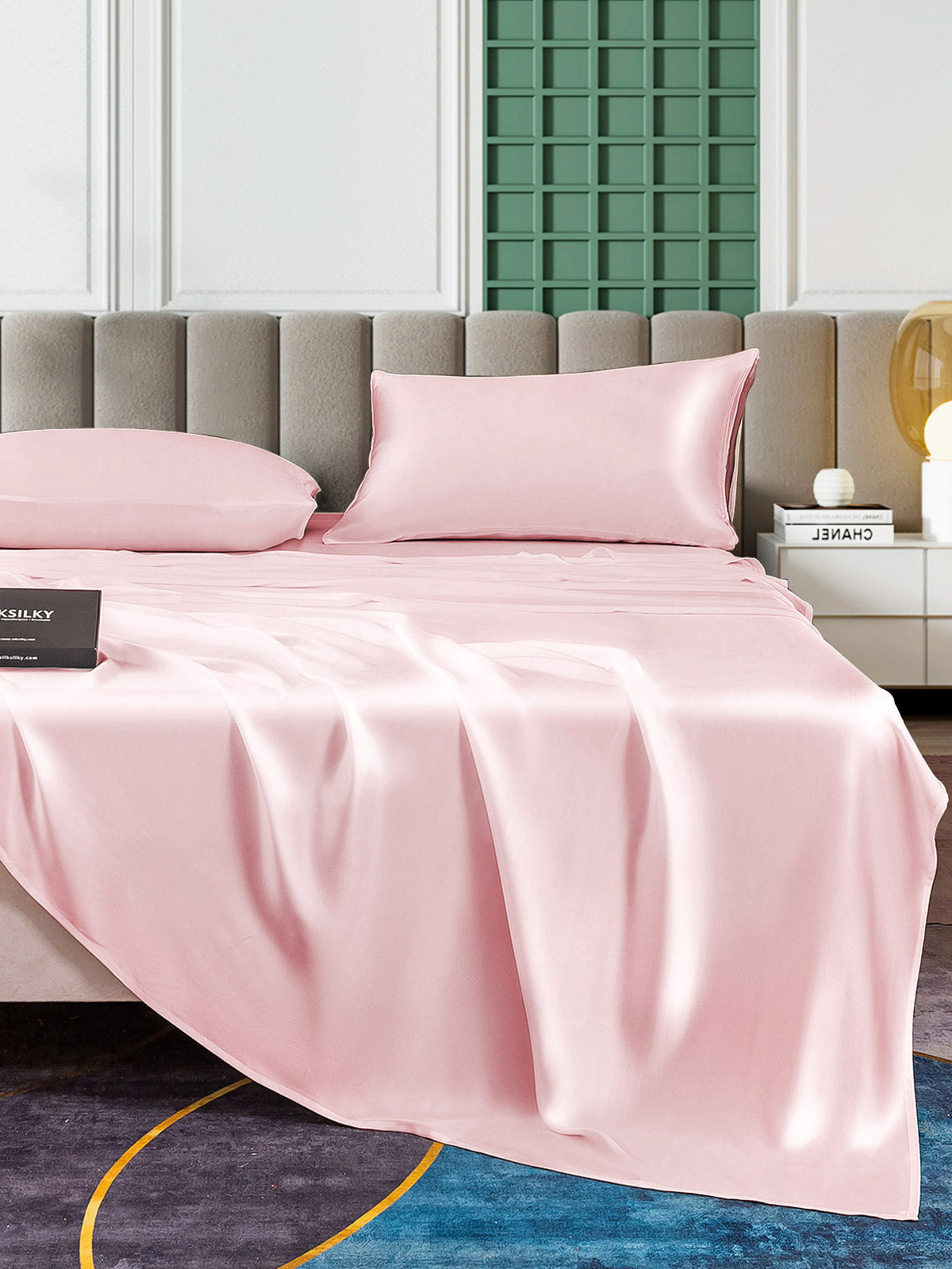 [Pink] SilkSilky-CA 25Momme Pure Silk Bedding Set 006