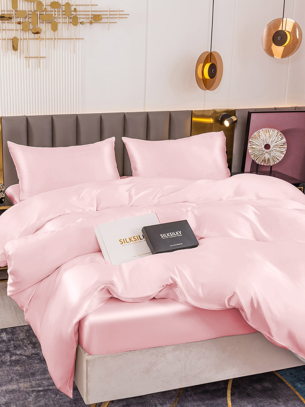[Pink] SilkSilky-CA 25Momme Pure Silk Duvet Cover 001