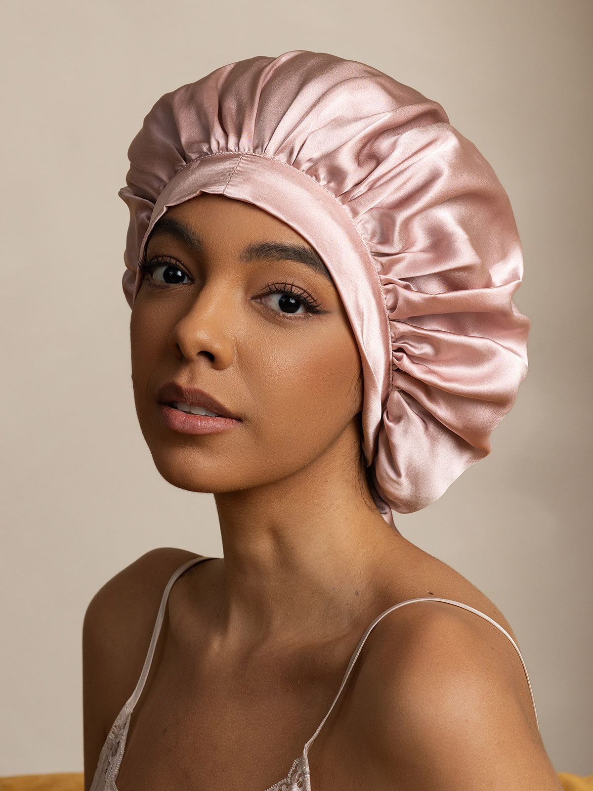 [Pink] SilkSilky-CA Pure Silk Sleep Cap 003