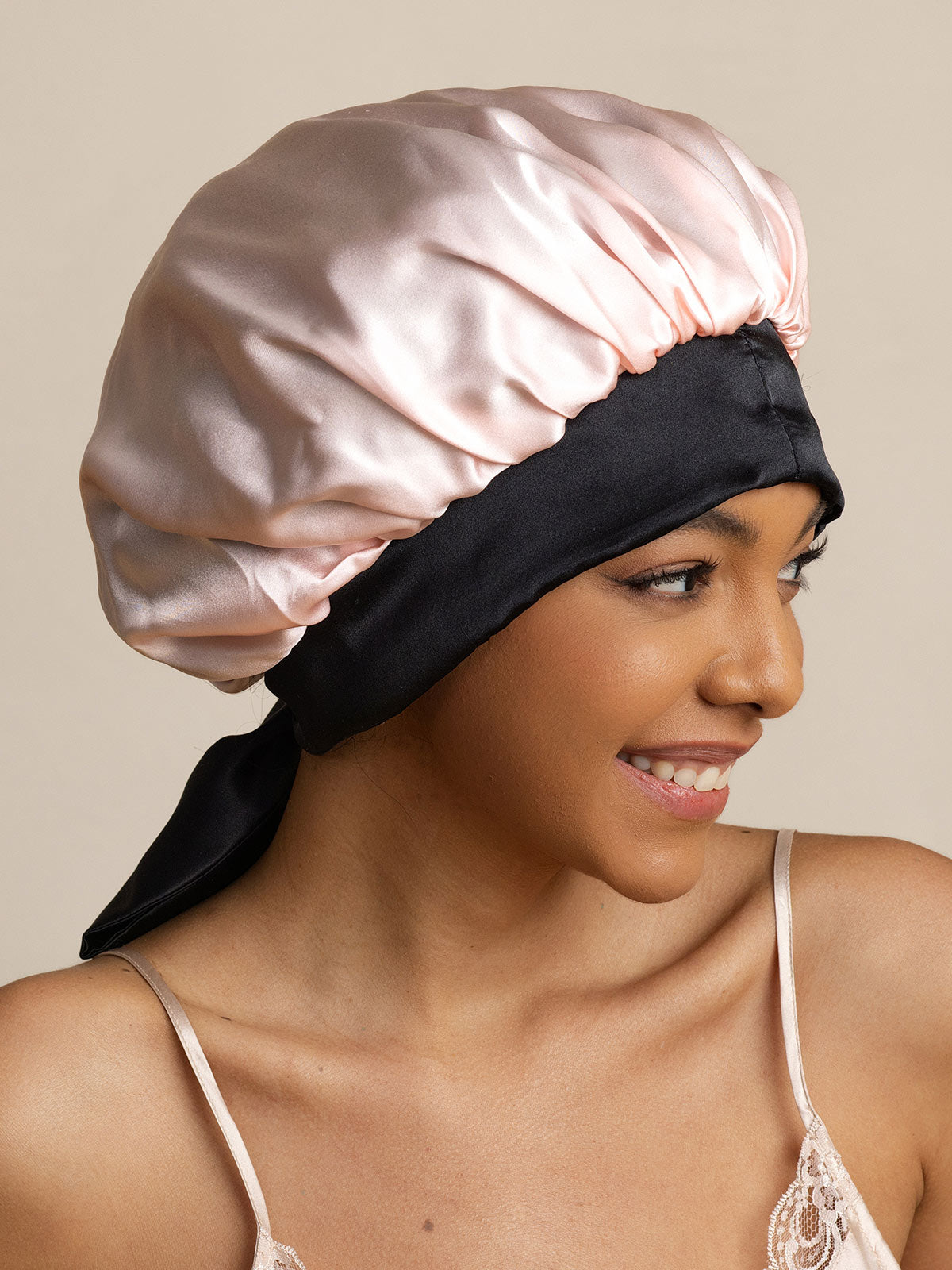 [Pink] SilkSilky-CA Pure Silk Sleep Cap 003