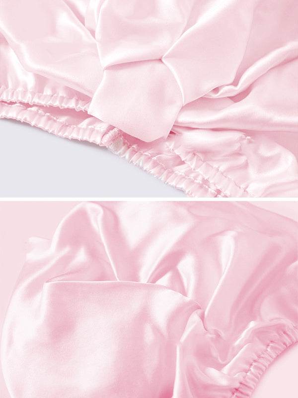 [Pink] SilkSilky-CA Pure Silk Sleep Cap 004