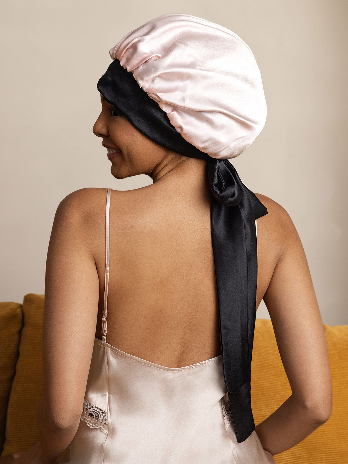 [Pink] SilkSilky-CA Pure Silk Sleep Cap 005