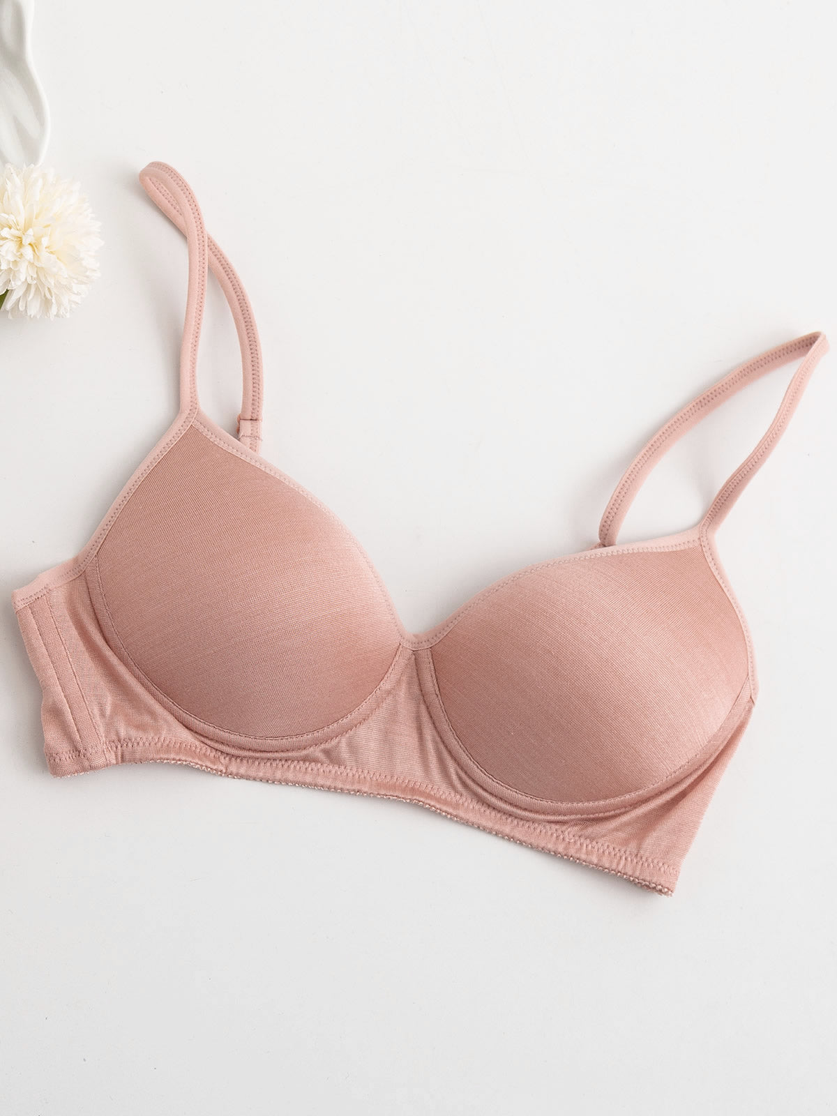 [Pink] SilkSilky-CA Silk Knitted Bra 005