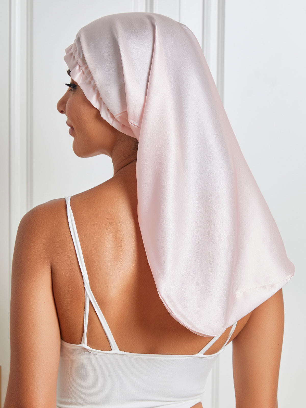 [Pink] SilkSilky-CA Pure Silk Sleep Cap 002