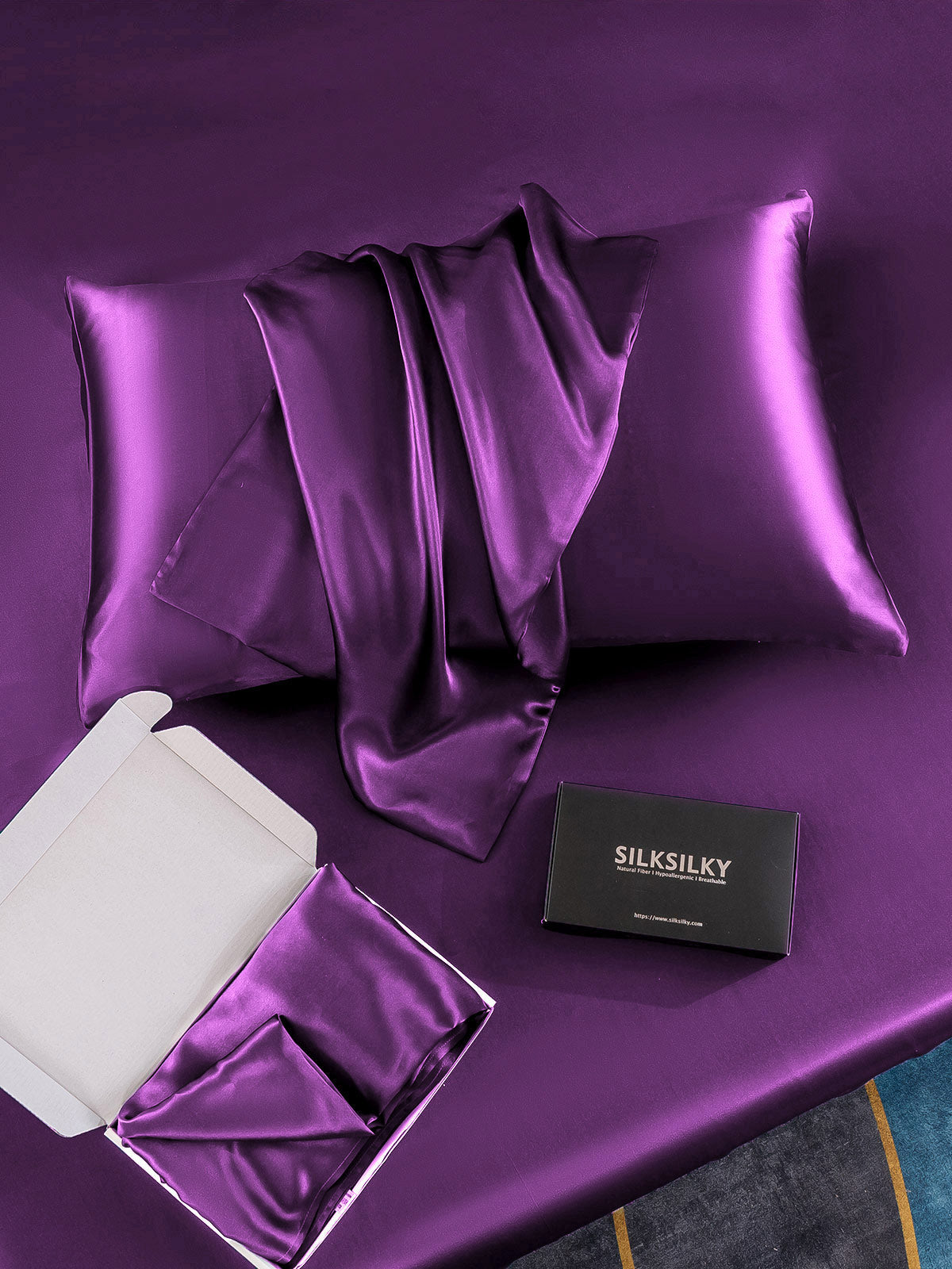 [Purple] SilkSilky-CA 19Momme Pure Silk Pillowcase 007
