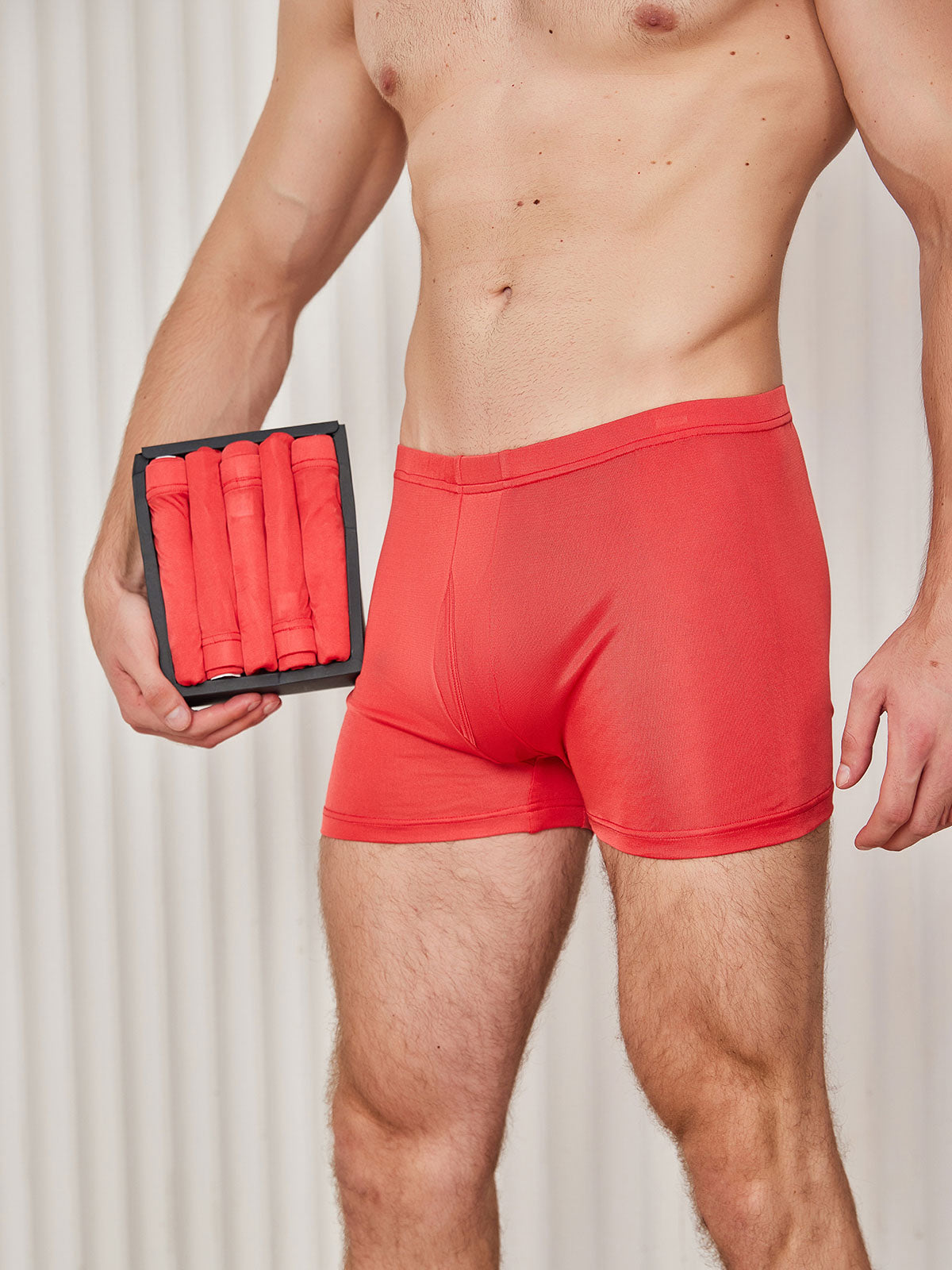 [Red] SilkSilky-CA Silk Knitted Mens Underwear 001