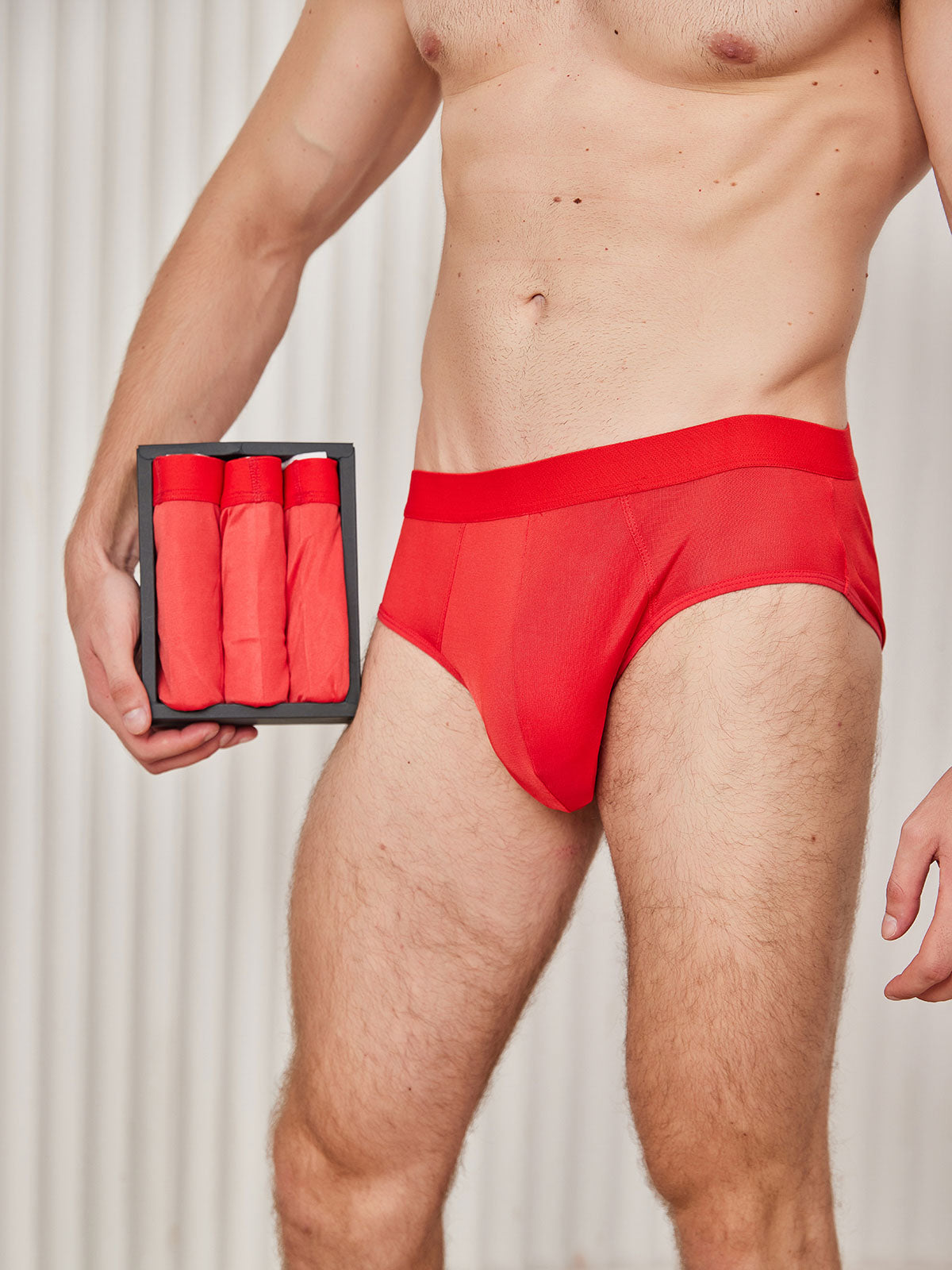 [Red] SilkSilky-CA Silk Knitted Mens Underwear 002