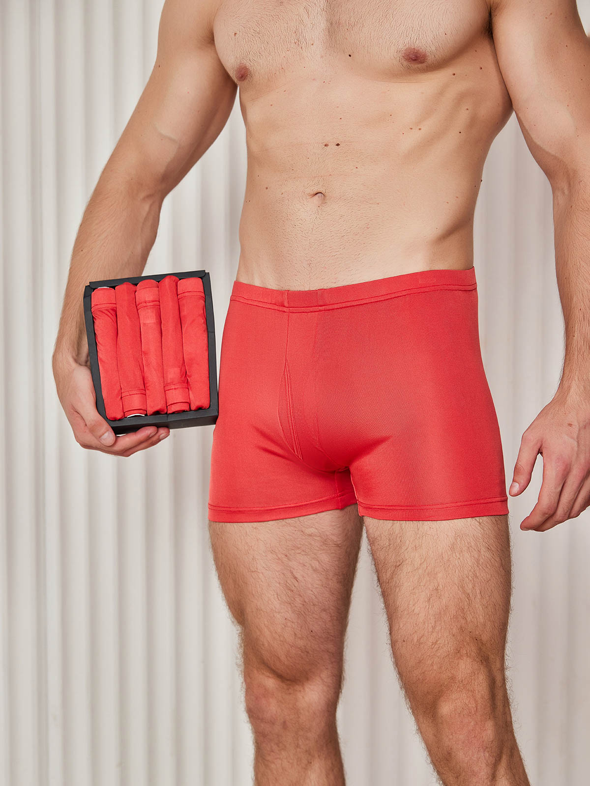 [Red] SilkSilky-CA Silk Knitted Mens Underwear 003