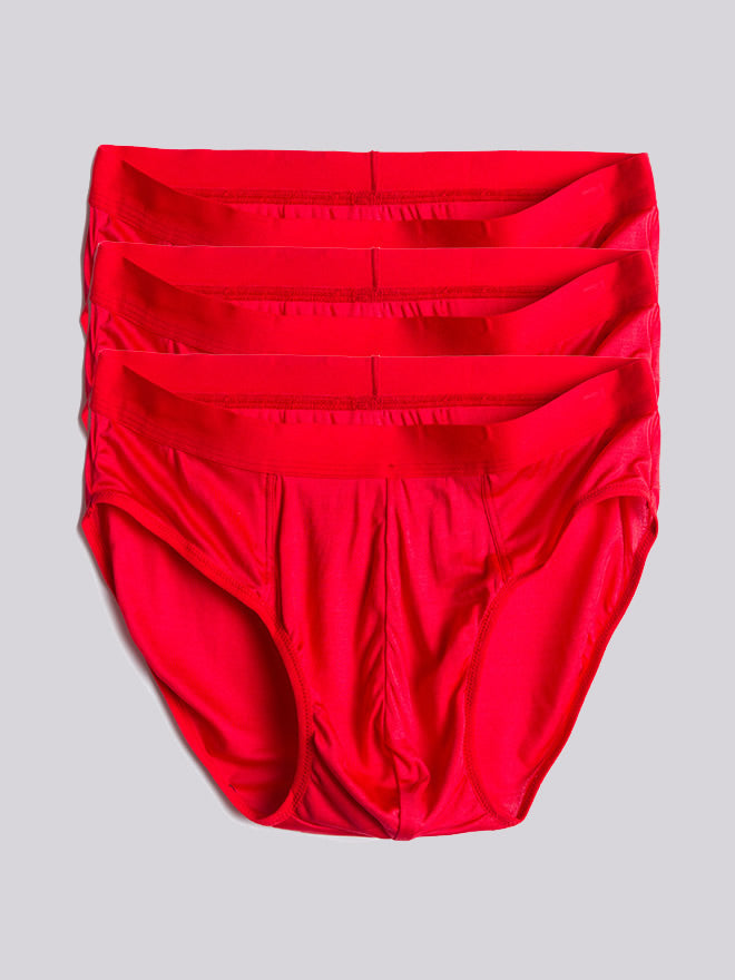 [Red] SilkSilky-CA Silk Knitted Mens Underwear 005