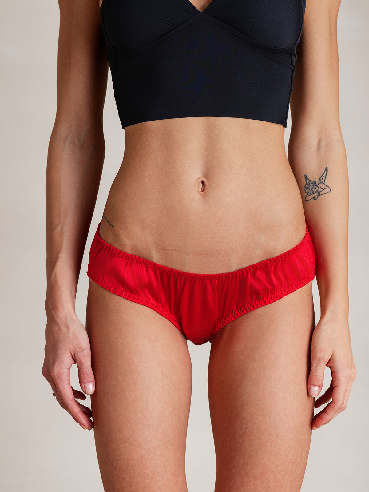 [Red] SilkSilky-CA Silk Knitted Panty 003