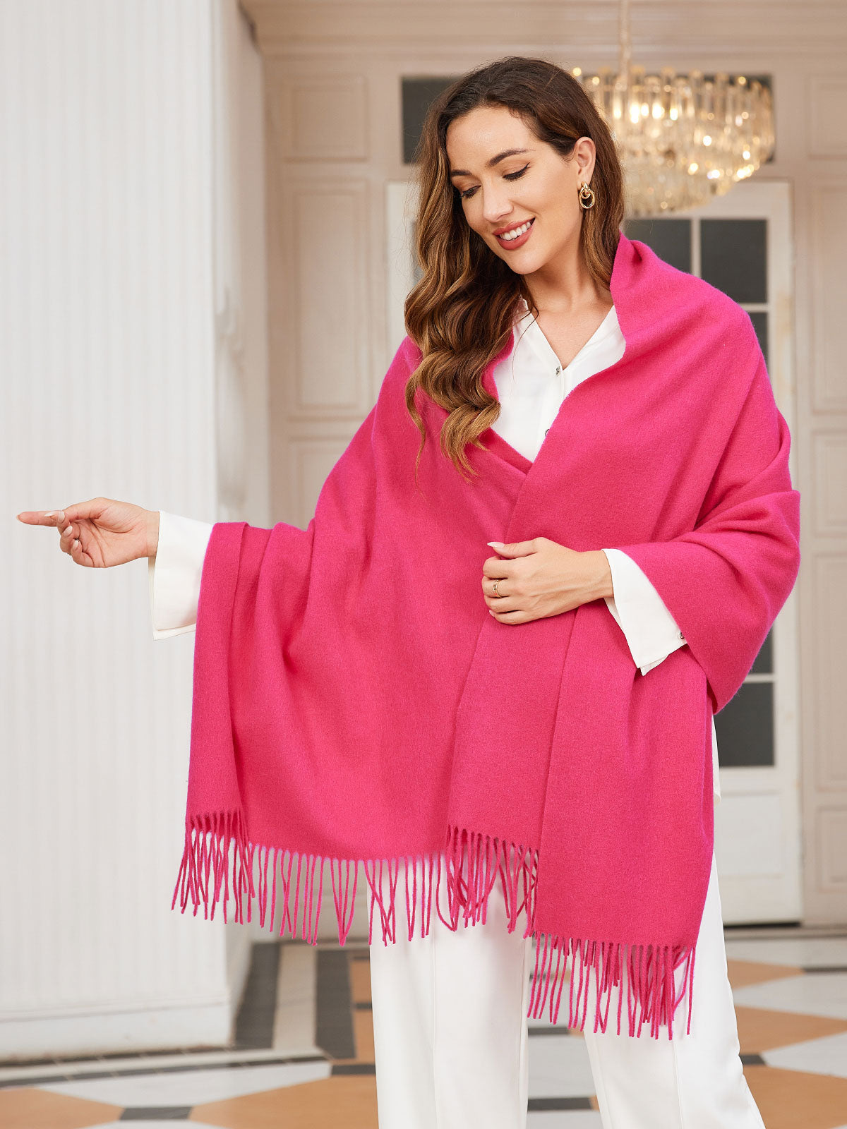 [Red] SilkSilky-CA Wool Scarf 006