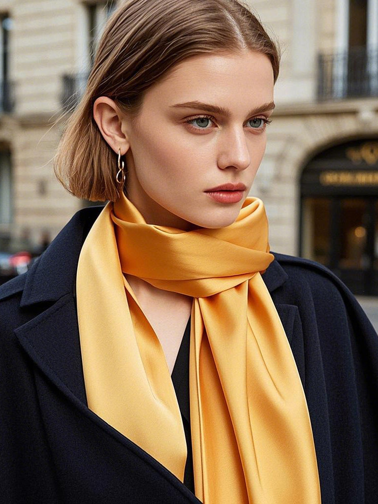 SilkSilky-CA Pure Silk Scarf Champagne 001