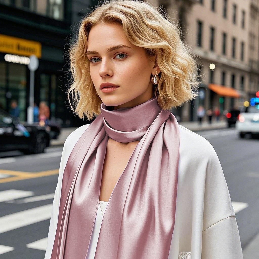 SilkSilky-CA Pure Silk Scarf Lavender 001
