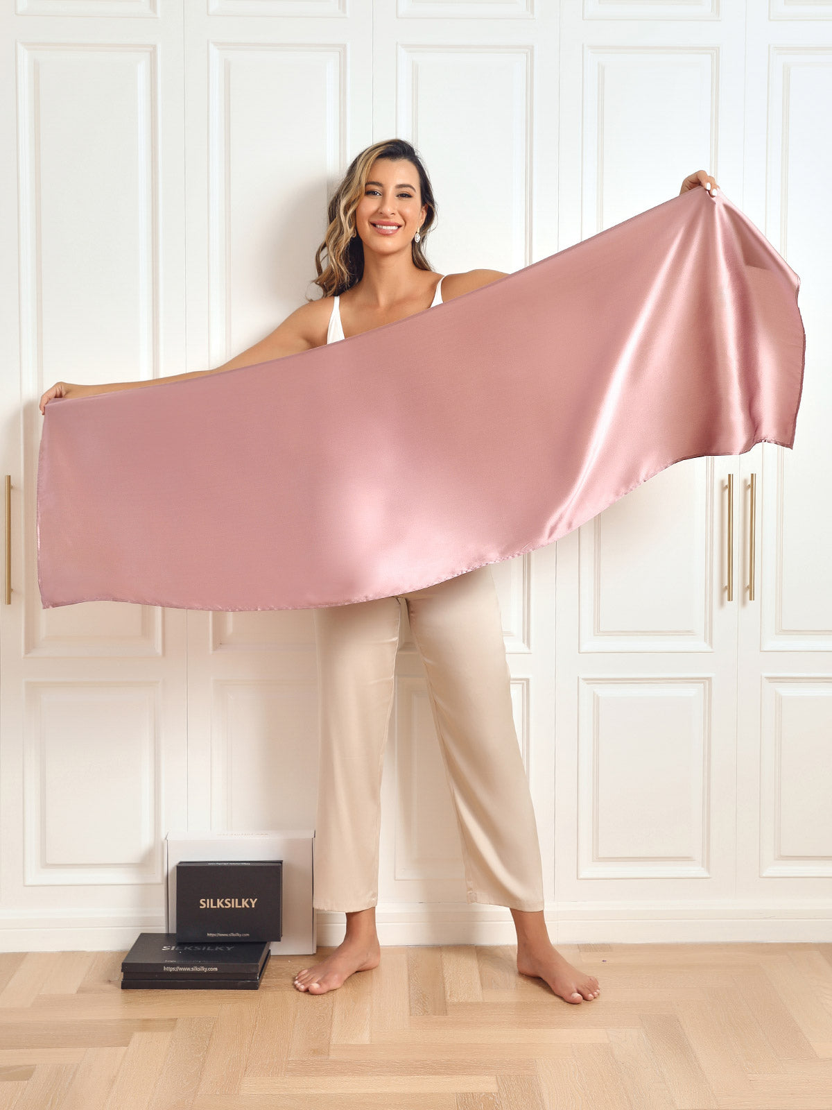 SilkSilky-CA Pure Silk Scarf Lavender 008