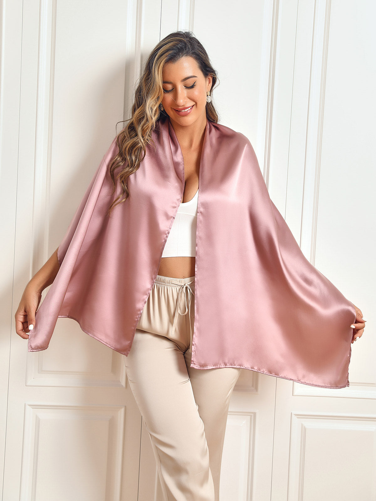 SilkSilky-CA Pure Silk Scarf Lavender 009