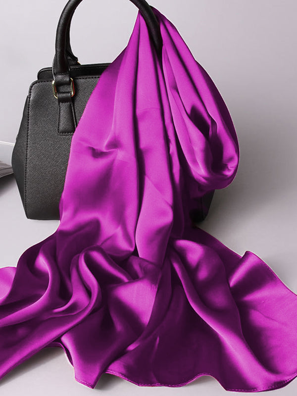 SilkSilky-CA Pure Silk Scarf Purple 001