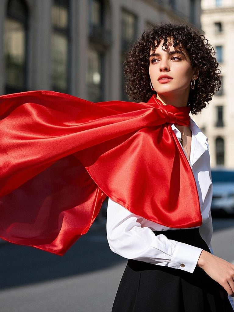 SilkSilky-CA Pure Silk Scarf Red 003