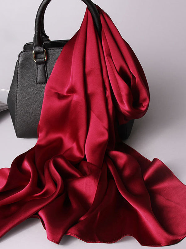 SilkSilky-CA Pure Silk Scarf Wine 004
