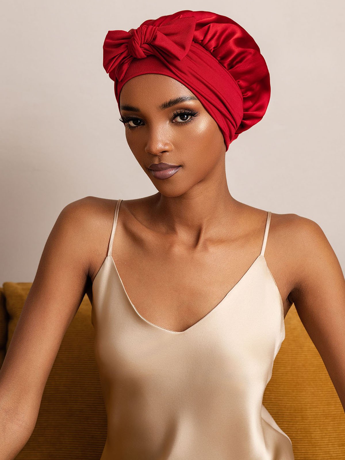 SilkSilky-CA Pure Silk Sleep Cap Wine 003