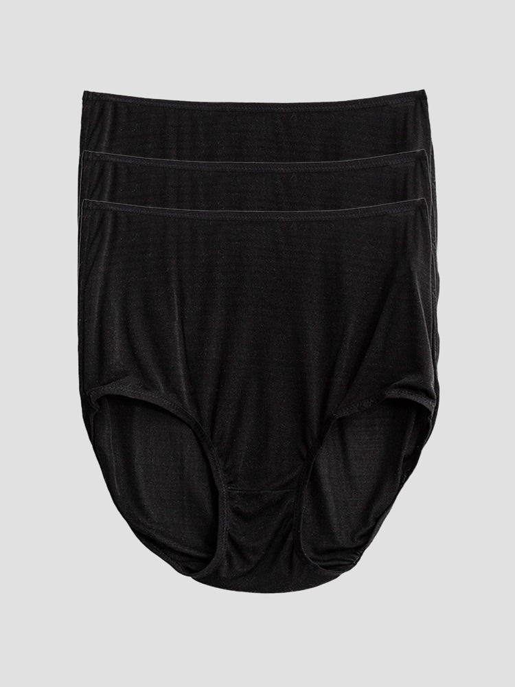 SilkSilky-CA Silk Knitted Panty Black 006