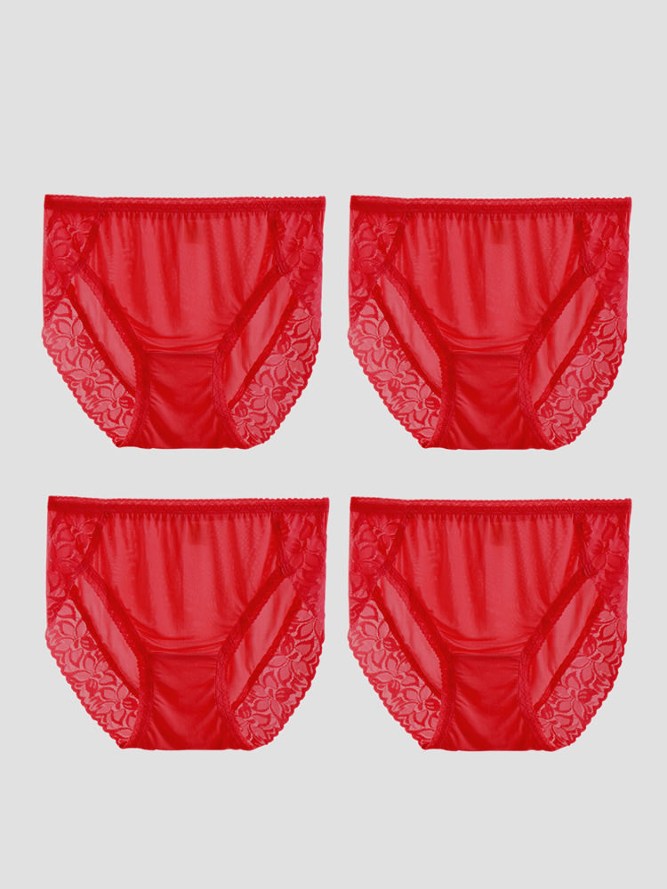 SilkSilky-CA Silk Knitted Panty Red 005