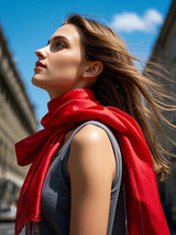 [Red] SilkSilky-CA Scarf 004
