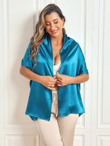 [Teal] SilkSilky-CA Scarf 006