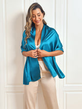 [Teal] SilkSilky-CA Scarf 007