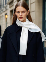 [White] SilkSilky-CA Scarf 001