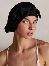 [Black] SilkSilky-CA Sleep Cap 001