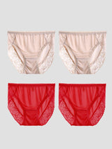 [Beige+Red] SilkSilky-CA Silk Jersey Panty 003