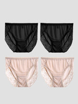 [Black+Beige] SilkSilky-CA Silk Jersey Panty 003