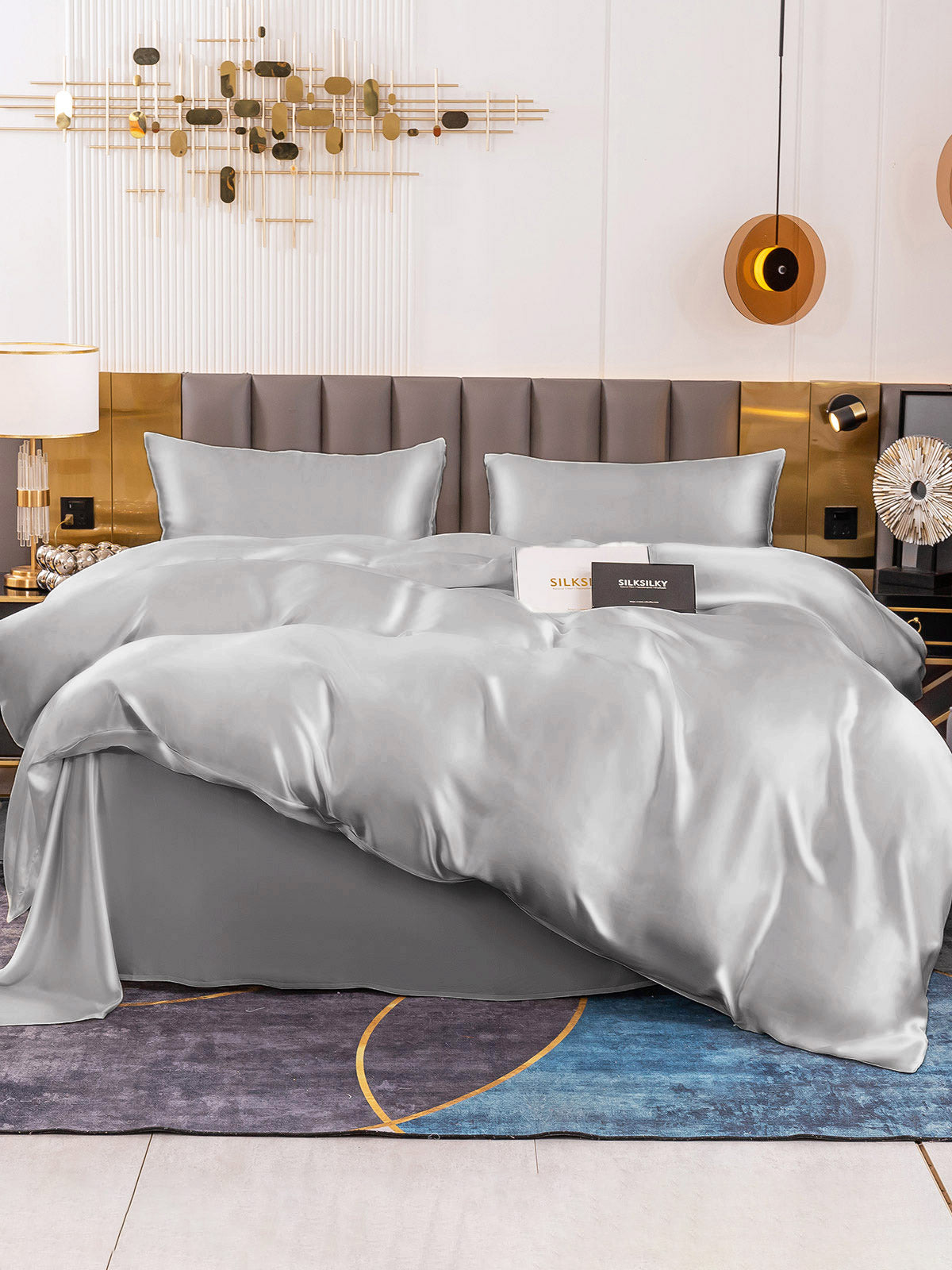 [Silver] SilkSilky-CA 19Momme Pure Silk Bedding Set 002