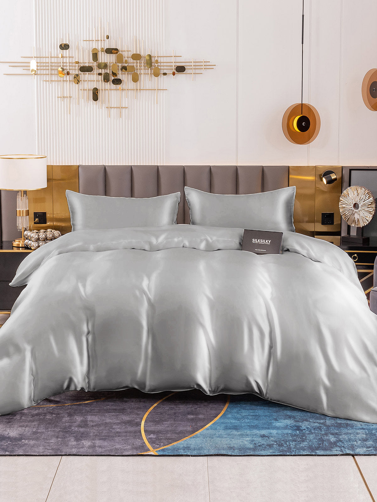 [Silver] SilkSilky-CA 19Momme Pure Silk Bedding Set 002