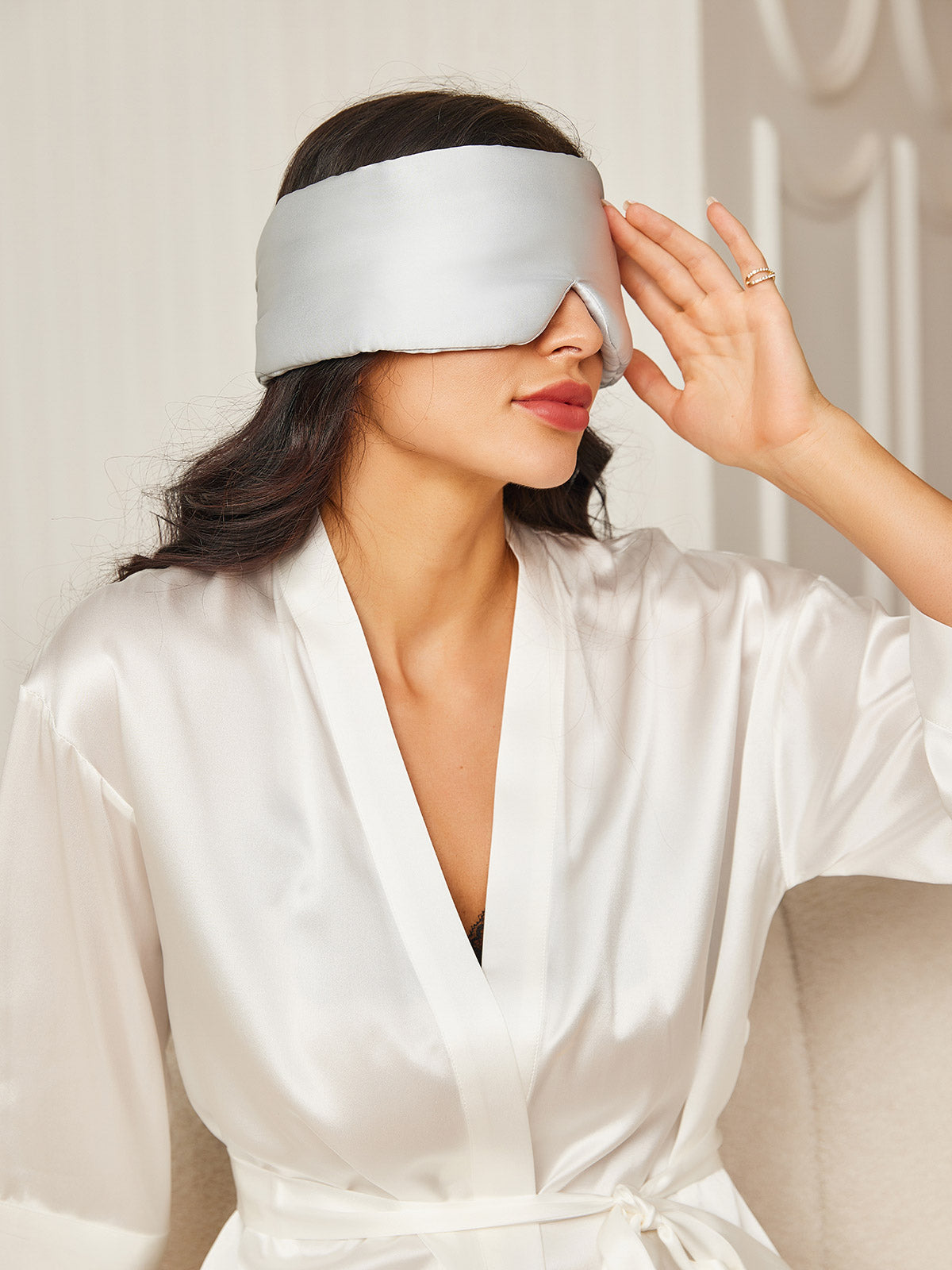 [Silver] SilkSilky-CA 19Momme Pure Silk Eye Mask 002