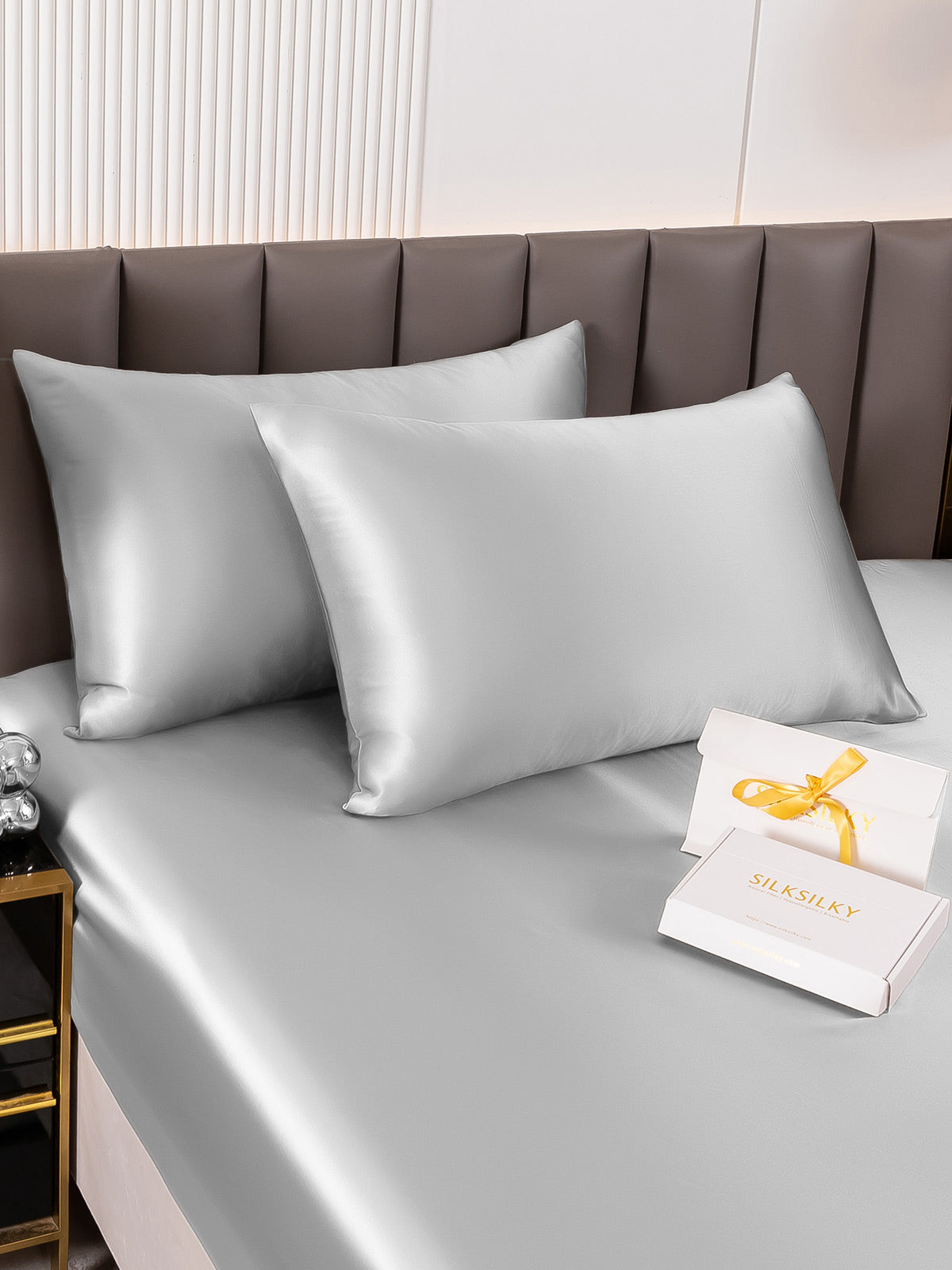 [Silver] SilkSilky-CA 19Momme Pure Silk Pillowcase 001