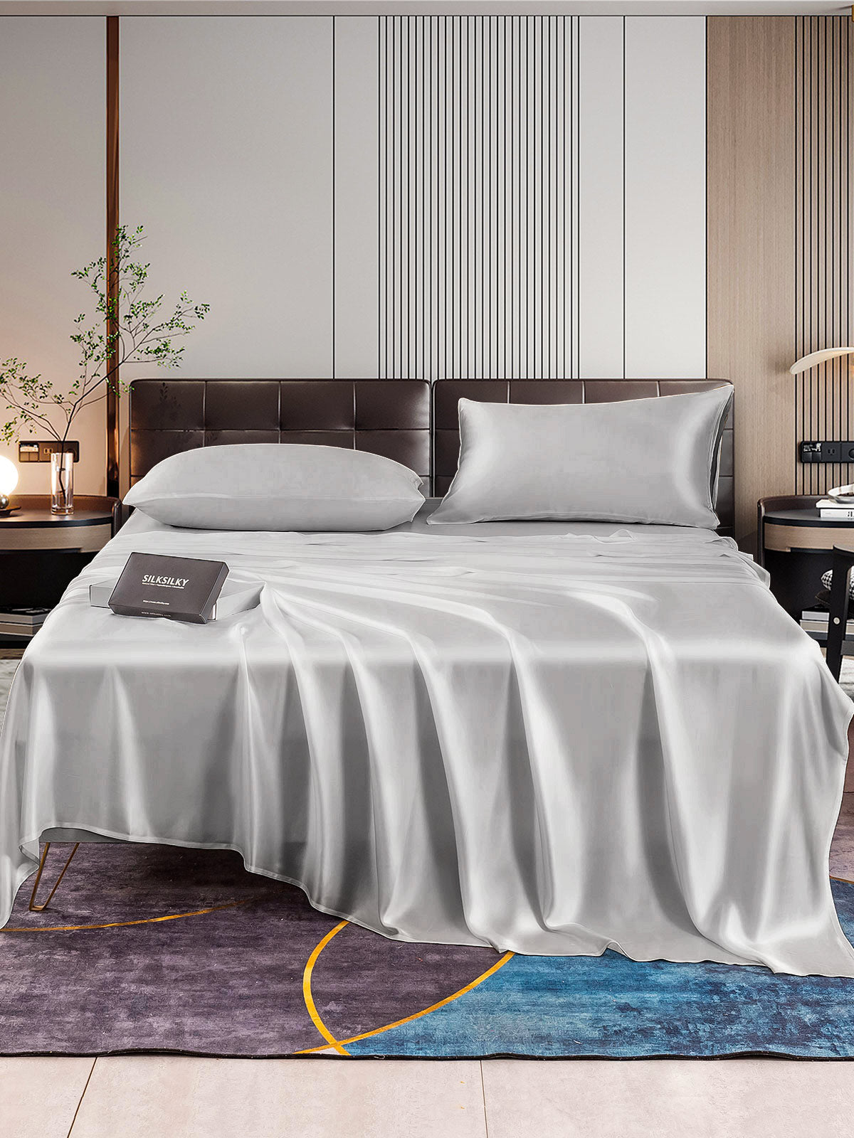 [Silver] SilkSilky-CA 22Momme Pure Silk Bedding Set 001