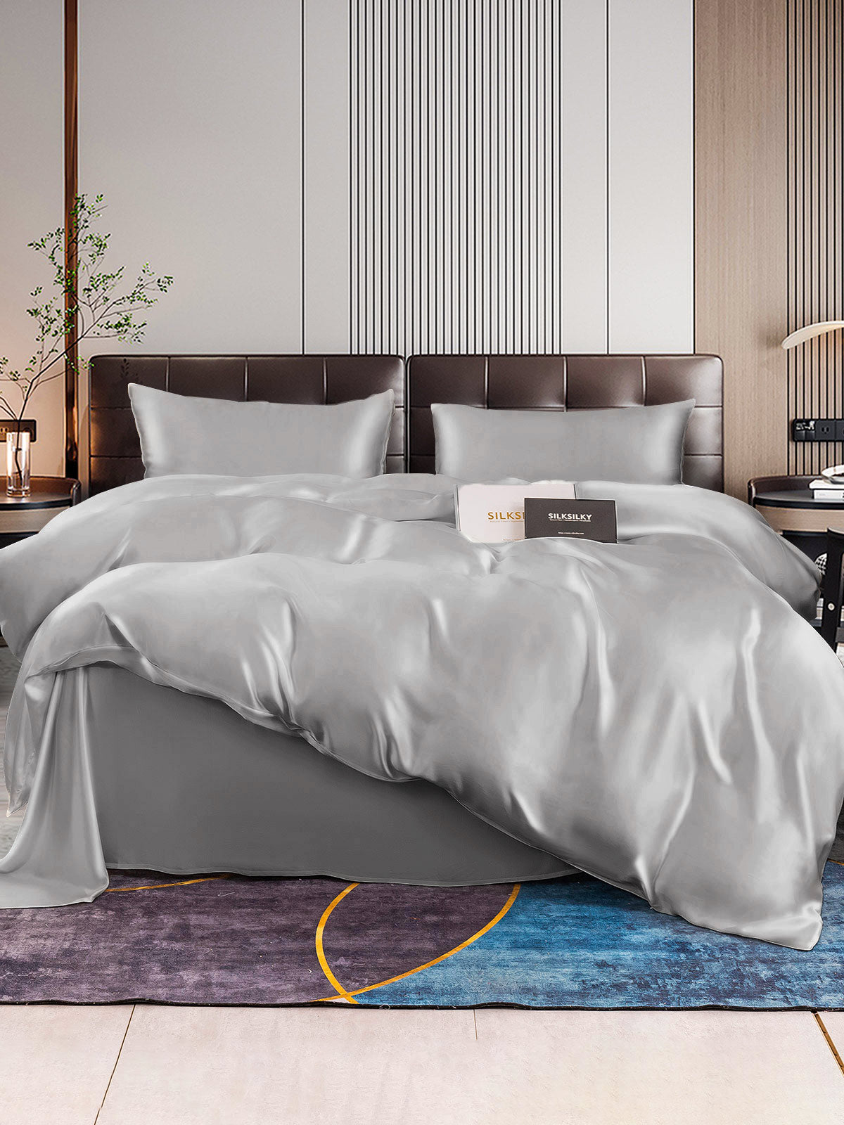 [Silver] SilkSilky-CA 22Momme Pure Silk Bedding Set 005