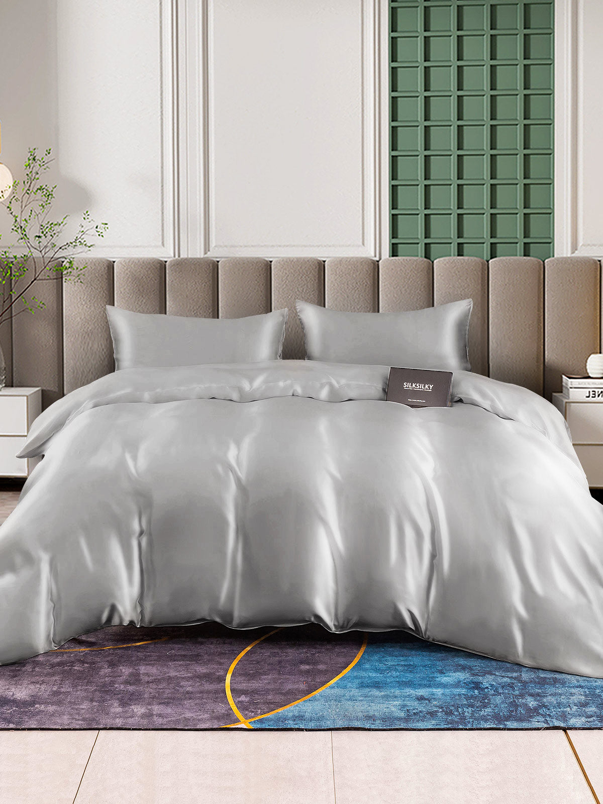 [Silver] SilkSilky-CA 25Momme Pure Silk Bedding Set 002